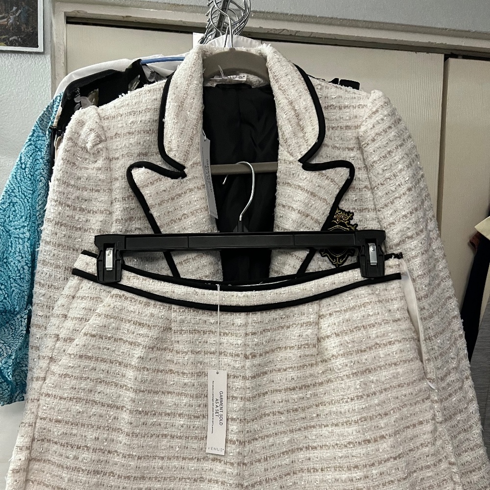 Shorts Suit Set cream Tweed